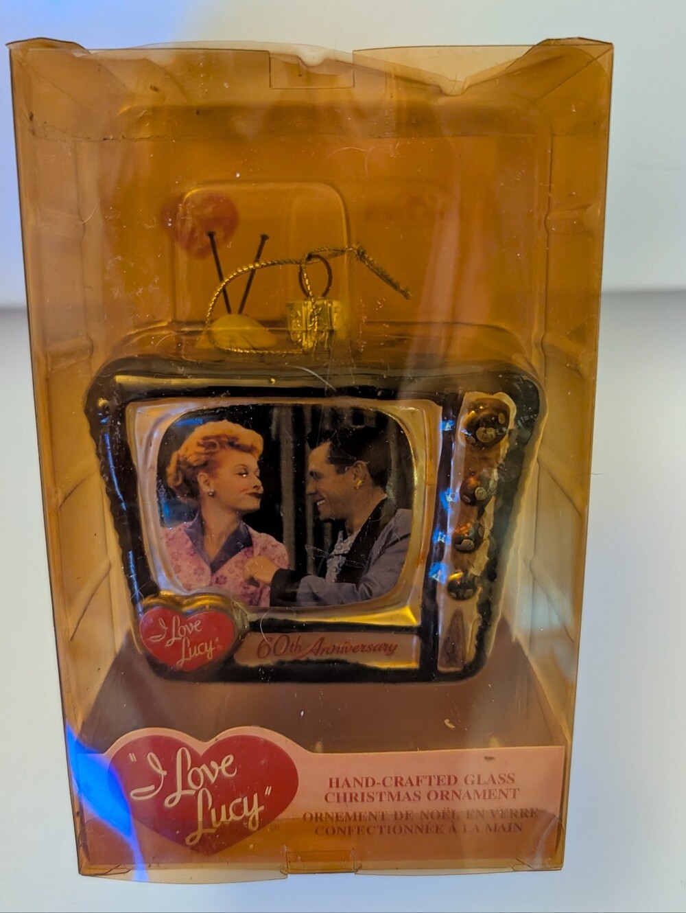 Vintage Kurt Adler "I Love Lucy" TV Glass Ornament